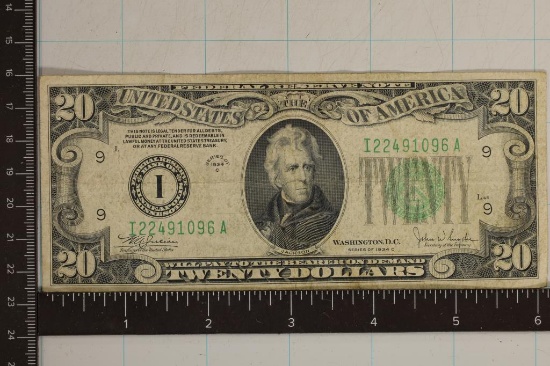 1934-C US $20 FRN, GREEN SEAL