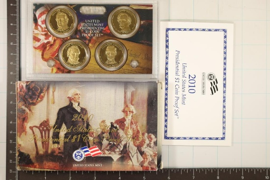 2010 US PRESIDENTIAL DOLLAR 4 COIN PF SET WITH BOX
