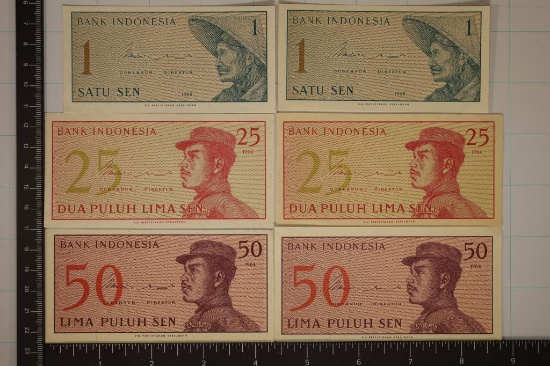 6-1964 CU BANK OF INDONESIA BILLS: 2-1 SEN, 2-25