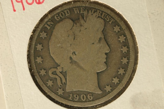 1906-D SILVER BARBER HALF DOLLAR
