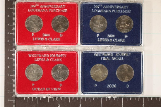 FOUR SETS OF JEFFERSON NICKEL P & D SETS