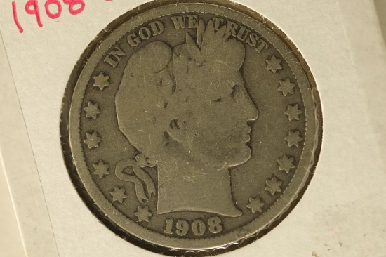 1908-O SILVER BARBER HALF DOLLAR VERY GOOD