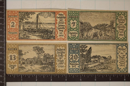 4-GERMAM 50 PFENNIGS NOTGELDS, 3 CU & 1 WITH