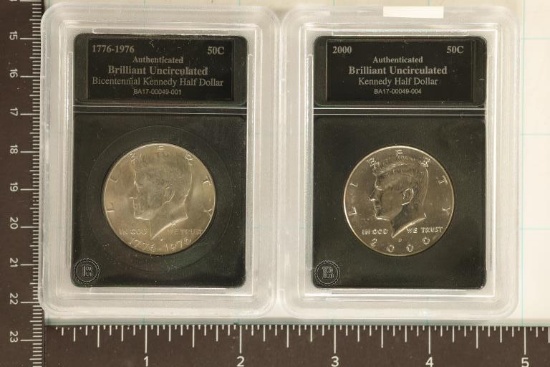 1976 & 2000 KENNEDY HALF DOLLARS BOTH BU