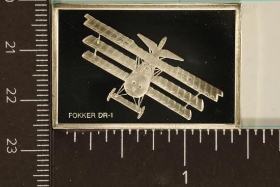 18.9 GRAMS STERLING SILVER INGOT "FOKKER DR-1"