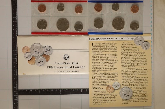 1988 US MINT SET (UNC) P/D (WITH ENVELOPE) WITH