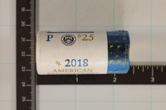 2018-P SOLID DATE $25 ROLL OF AMERICAN INNOVATION