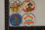 4-PLASTIC $1 CASINO GAMING CHIPS: THE TURF CLUB-