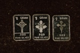 3-1 GRAM .999 FINE SILVER PF INGOTS: CROSS THEMED