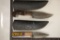 2 DAMASCUS STEEL KNIVES NEW WITH LEATHER SHEATHS: