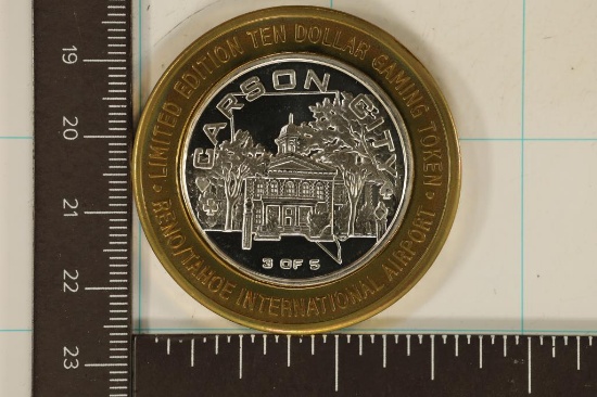 CASINO $10 SILVER TOKEN (UNC) RENO TAHOE 2003