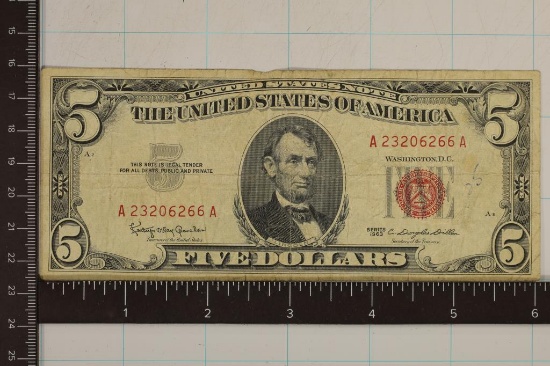 1963 US $5 RED SEAL NOTE