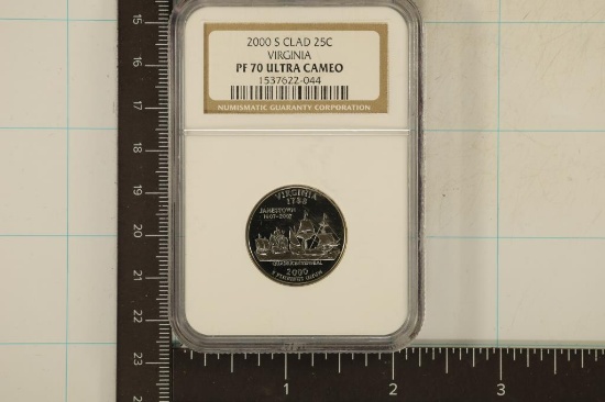 2000-S CLAD VIRGINIA QUARTER NGC PF70 ULTRA CAMEO