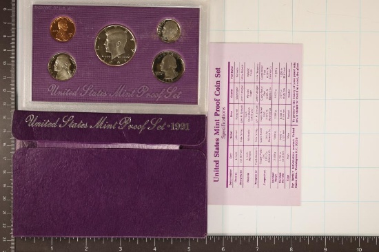 1991 US PROOF SET (WITH BOX) & WITH CERTIFICATE