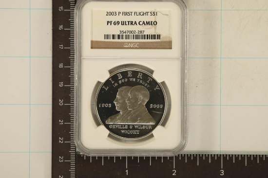 2003-P FIRST FLIGHT SILVER DOLLAR NGC PF69 ULTRA