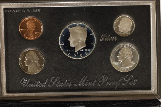 1995 US SILVER PREMIER PROOF SET (WITH BOX) AND