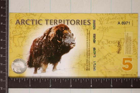 2012 ARCTIC TERRITORIES 5 POLAR DOLLAR CU POLYMER
