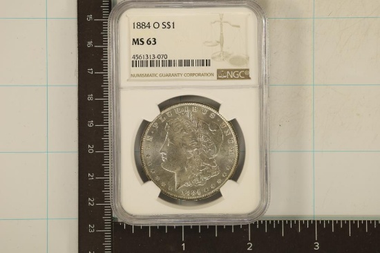 1884-O MORGAN SILVER DOLLAR NGC MS63