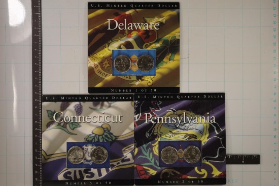 3-1999-P & D STATE QUARTER SETS IN CARDBOARD