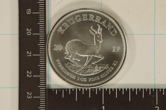 2019 SOUTH AFRICA KRUGERRAND 1 OZ. FINE SILVER UNC