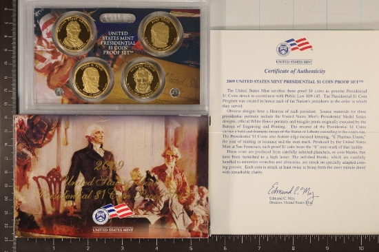 2009 PRESIDENTIAL DOLLAR 4 COIN PF SET WITH BOX