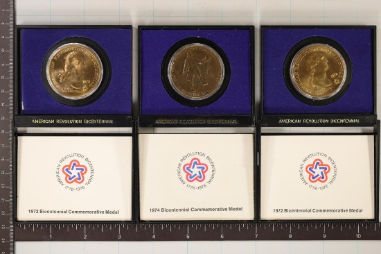 3-AMERICAN REVOLUTION BICENTENNIAL MEDALS