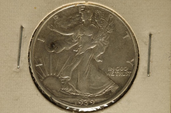 1939 SILVER WALKING LIBERTY HALF DOLLAR WITH A