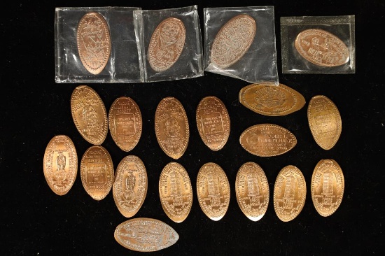 20 ELONGATED CENTS: 18 ON LINCOLN CENTS & 2 ON