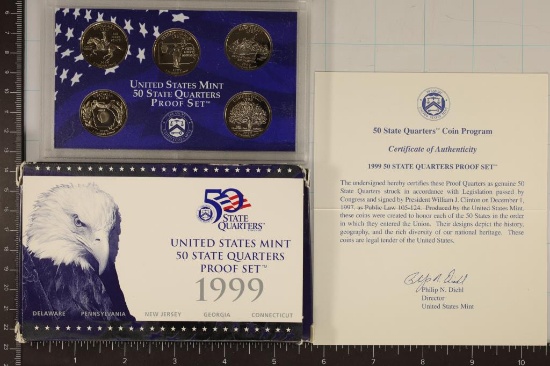 1999 US 50 STATE QUARTERS PROOF SET WITH BOX