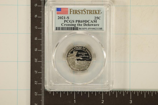 2021-S CROSSING THE DELAWARE QUARTER PCGS PR69