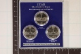 2007-P/D/S UTAH STATE QUARTER SET IN HARD PLASTIC