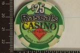 $25 RASCALS CASINO CHIP SEATTLE WASHINGTON