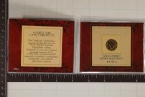 GOLD LAYERED 1896 INDIAN HEAD CENT IN PLASTIC INFO