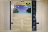 JAMAICA 7 COIN UNC SET ON LARGE INFO CARD IN