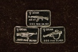 3-1 GRAM .999 FINE SILVER PROOF WEAPON THEMED