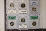6 SLABBED US QUARTERS: 1999-S SILVER PCGS PR69