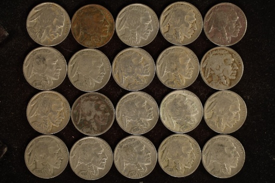 20 ASSORTED 1930'S FULL DATE BUFFALO NIC. INCLUDES