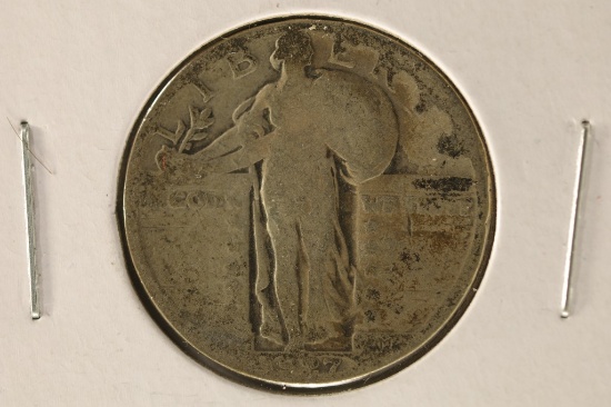 1927 SILVER STANDING LIBERTY QUARTER