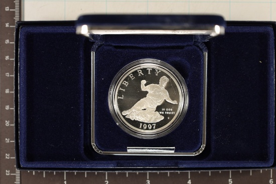 1997-S US PROOF SILVER "JACKIE ROBINSON DOLLAR"