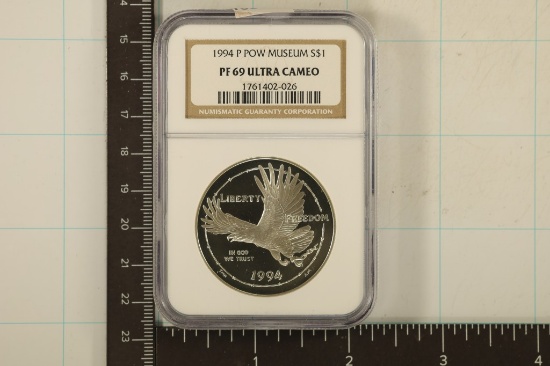 1994-P US SILVER DOLLAR POW MUSEUM  NGC PF69