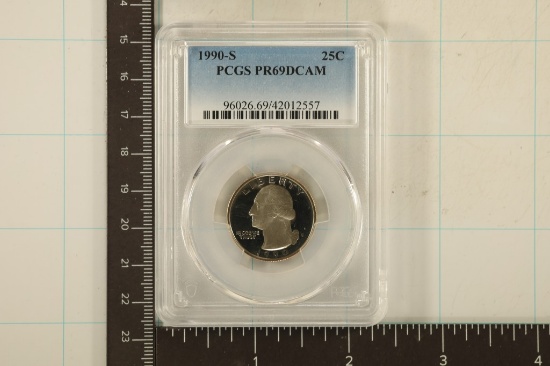 1990-S WASHINGTON QUARTER PCGS PR69 DCAM