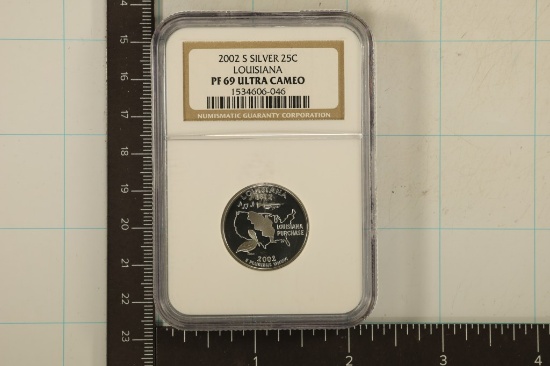 2002-S SILVER LOUISIANA QUARTER NGC PF69 ULTRA CAM