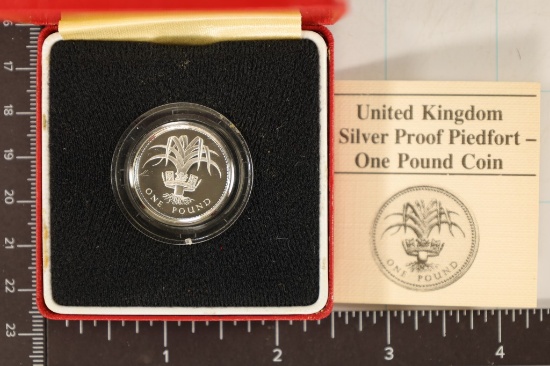 1985 UNITED KINGDOM SILVER PROOF 1 POUND PIEDFORT