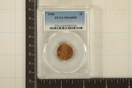 1948 LINCOLN WHEAT CENT PCGS MS64 RED