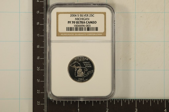 2004-S SILVER MICHIGAN QUARTER NGC PF70 ULTRA CAM