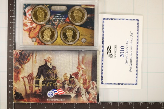 2010 PRESIDENTIAL DOLLAR 4 COIN PF SET WITH BOX &
