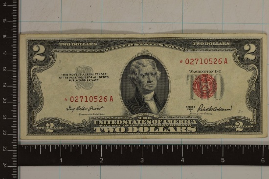 1953-A US $2 RED SEAL, STAR NOTE CRISP