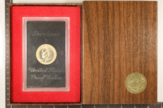 1974-S  IKE SILVER DOLLAR PROOF (BROWN BOX)