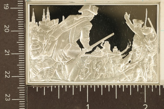 2.04 TROY OZ. PF STERLING SILVER INGOT: BICENTEN.