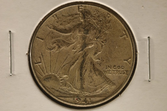 1941 SILVER WALKING LIBERTY HALF DOLLAR AU TONED